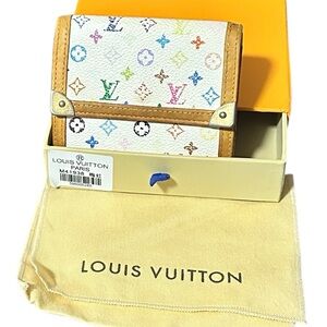 Louis Vuitton Takashi Murakami Portefeiulle Elise Trifold Wallet - GUC